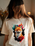 T-shirt Renard Aquarelle Coloré — Coton Bio Français
