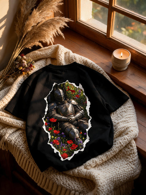 T-shirt Chevalier Fleurs Sauvages — Coton Bio Médiéval