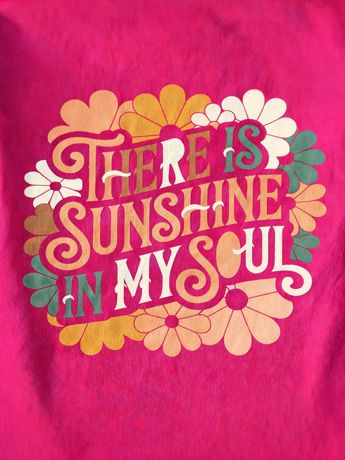 T-shirt femme Sunshine In My Soul — fleuri rétro, coton