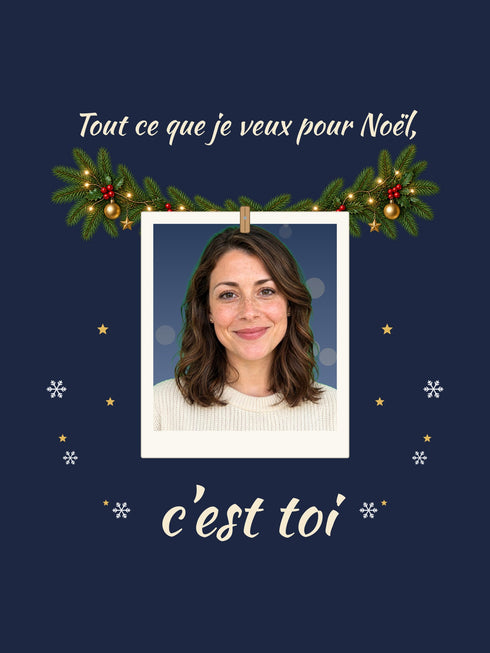 Visuel d’illustration – la création Instantané seule, sur un fond bleu nuit (une femme fictive)