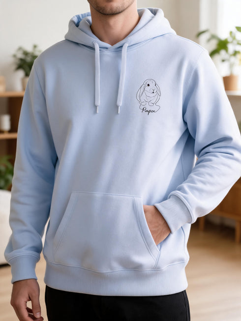 Sweat Homme à Capuche Portrait Personnalisé de votre Animal