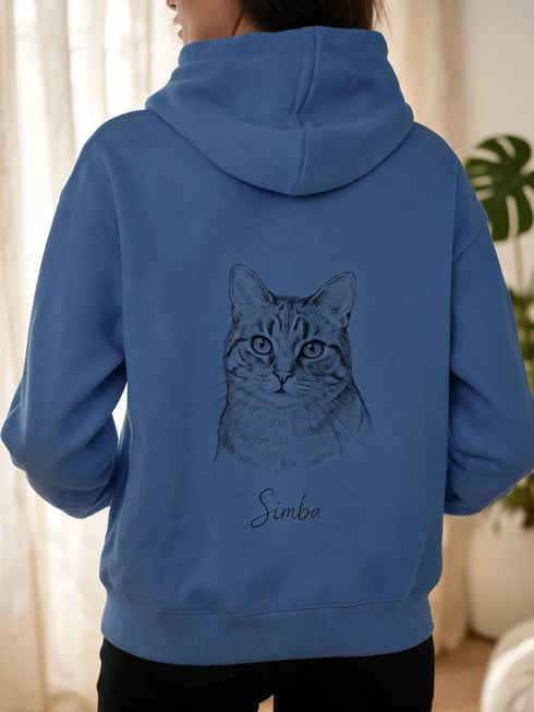 Sweat Femme à Capuche Portrait Personnalisé de votre Animal