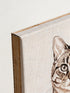 Détail du châssis en bois et de la texture de la toile portrait animal