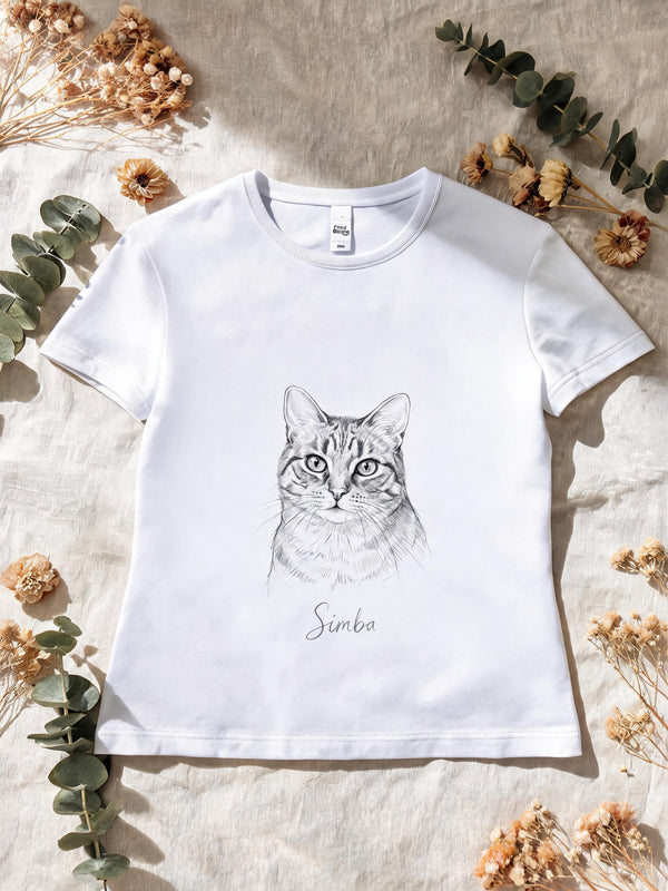 T-shirt Femme Portrait Personnalisé de votre Animal