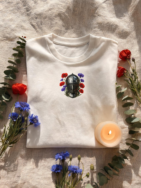 T-shirt Chevalier Fleurs Sauvages — Coton Bio Médiéval