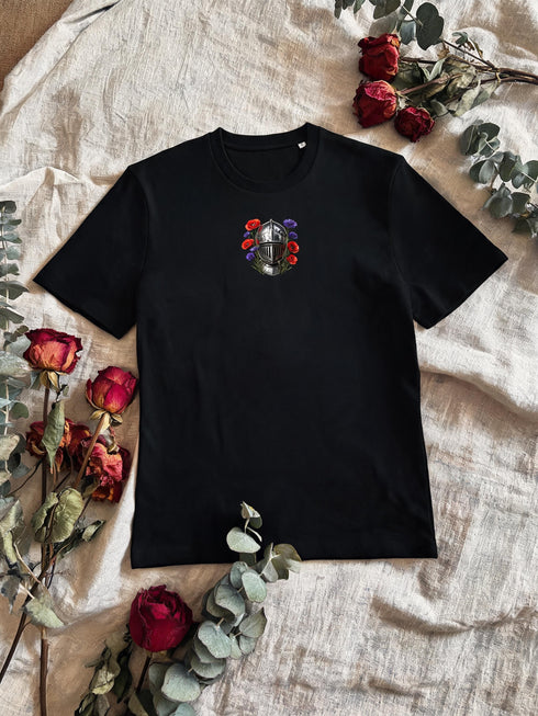 T-shirt Chevalier Fleurs Sauvages — Coton Bio Médiéval