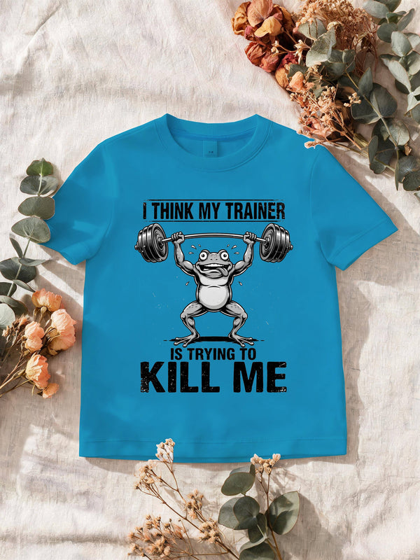 T-shirt homme humour musculation — grenouille, 100 % coton