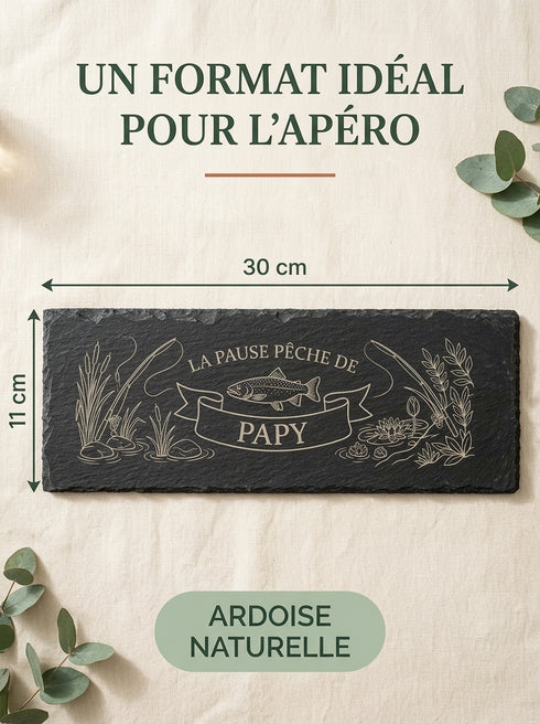 Dimensions de la planche en ardoise personnalisée 30 x 11 cm