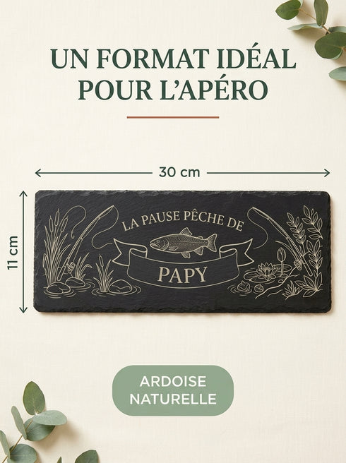 Dimensions de la planche en ardoise personnalisée 30 x 11 cm