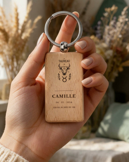 Porte-clés signe astrologique personnalisé