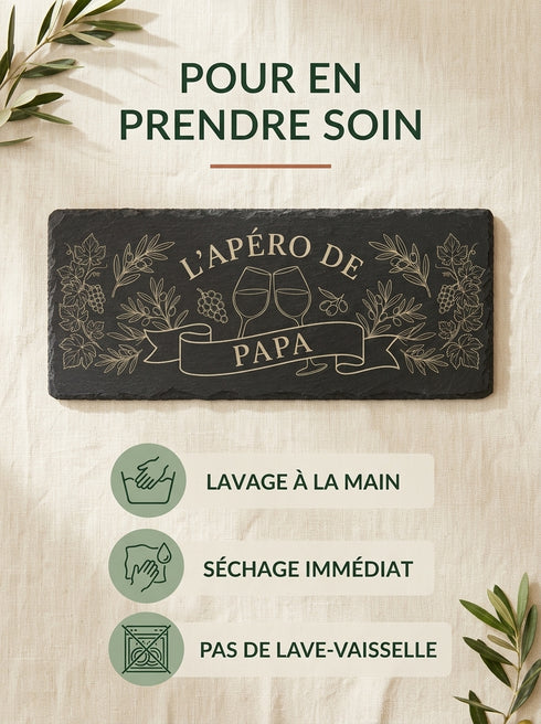 Conseils d'entretien pour une planche apéro personnalisée en ardoise naturelle