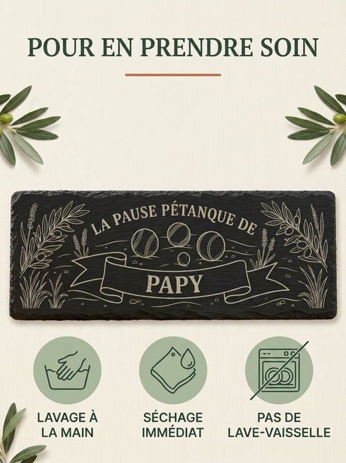 Conseils d'entretien pour une planche personnalisée en ardoise naturelle