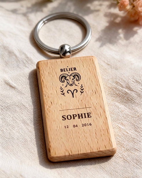 Porte-clés signe astrologique personnalisé