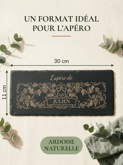 Planche apéro personnalisée en ardoise — L’Apéro de
