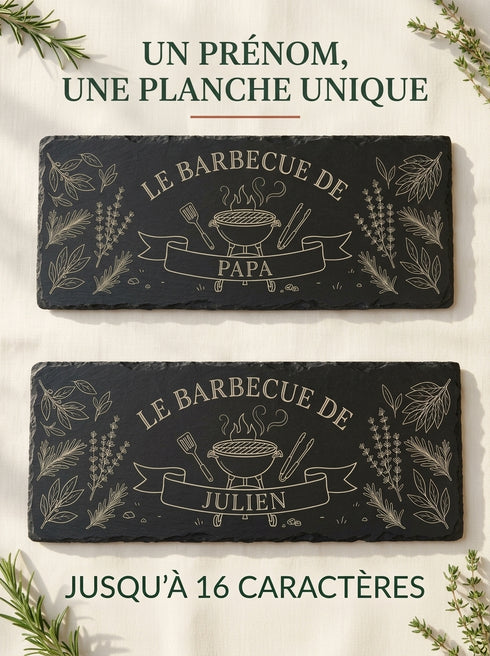 Planche barbecue personnalisable avec un prénom jusqu'à 16 caractères