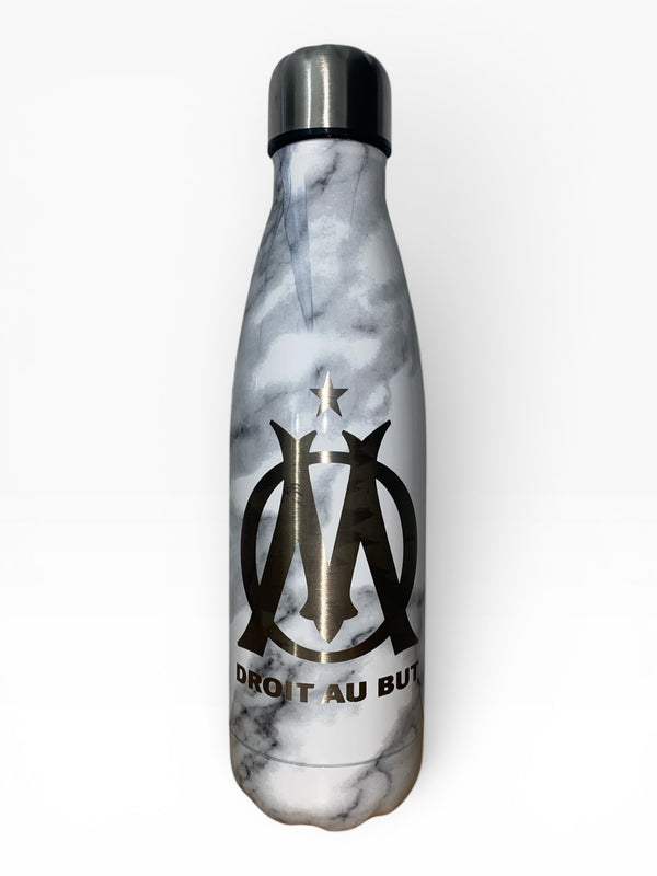 Gourde OM Personnalisable Isotherme - Olympique de Marseille Marbre Blanc