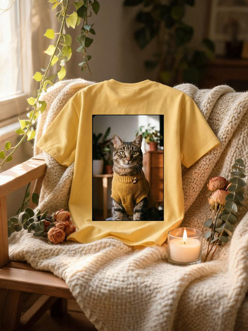 T-shirt Portrait Personnalisé de votre Animal — Coton Bio