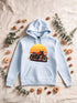 Visuel d’illustration : sweat à capuche clair style Coucher de soleil, posé à plat