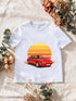 Visuel d’illustration : t-shirt blanc style Coucher de soleil, posé à plat