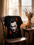 T-shirt clown street art noir portrait coloré coton bio