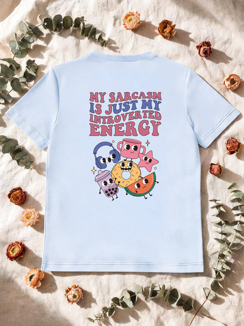 T-shirt homme introverti sarcasme — humour rétro coton