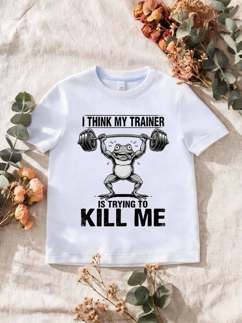 T-shirt homme humour musculation — grenouille, 100 % coton