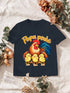 Visuel d’illustration – T-shirt homme navy avec le design « Papa poule », exemple avec les prénoms Léa, Tom et Zoé