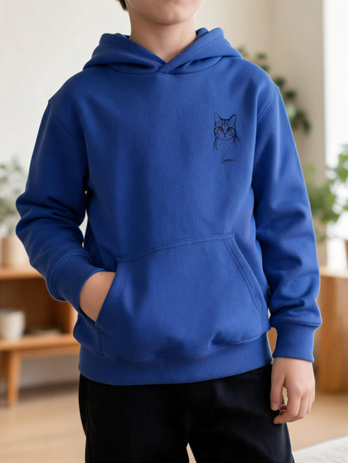 Sweat Enfant à Capuche Portrait Personnalisé de votre Animal
