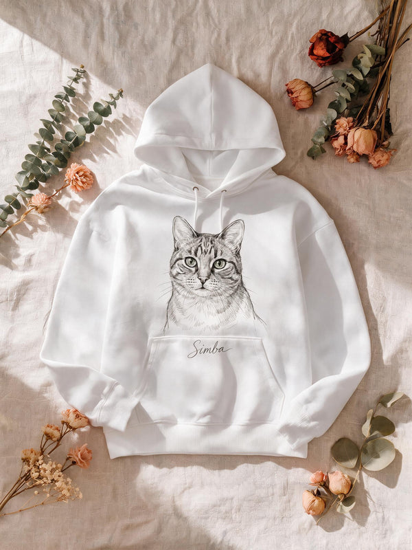 Sweat à Capuche Portrait Personnalisé de votre Animal — Coton Bio Premium