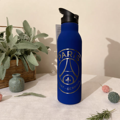 Gourde Personnalisable PSG Isotherme 500 ml — Acier Inoxydable, Logo Paris Saint-Germain Gravé