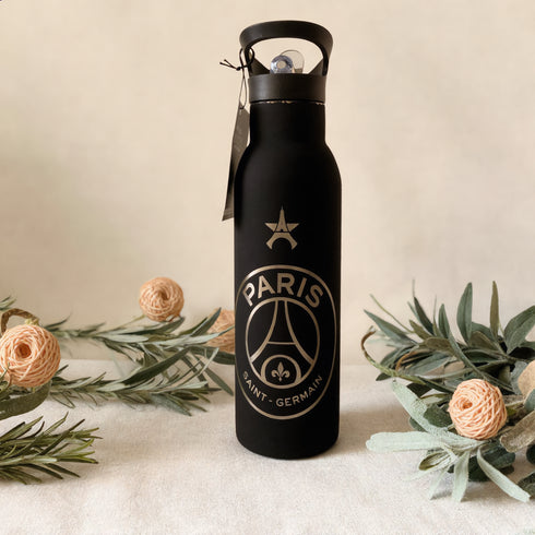 Gourde Personnalisable PSG Isotherme 500 ml — Acier Inoxydable, Logo Paris Saint-Germain Gravé