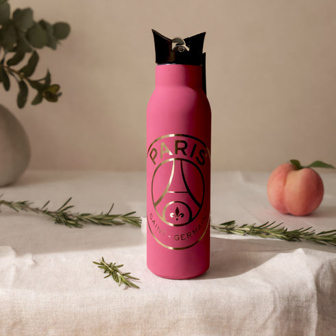Gourde Personnalisable PSG Isotherme 500 ml — Acier Inoxydable, Logo Paris Saint-Germain Gravé