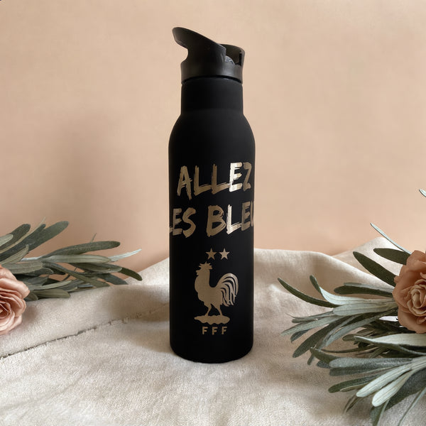 Gourde Isotherme "Allez Les Bleus" — Gravure Laser Coq Tricolore