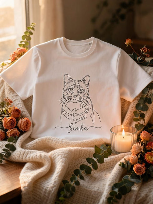 T-shirt Portrait Personnalisé de votre Animal — Coton Bio