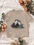 T-shirt sable avec un portrait de couple au crayon