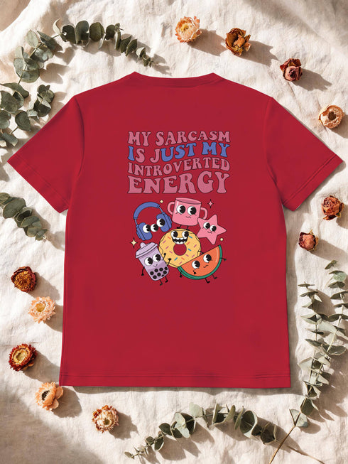 T-shirt homme introverti sarcasme — humour rétro coton