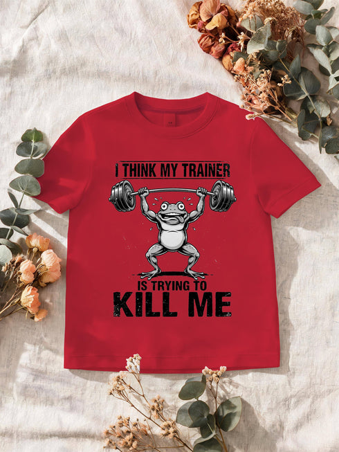 T-shirt homme humour musculation — grenouille, 100 % coton