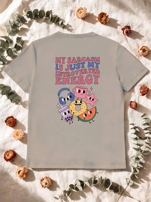 T-shirt homme introverti sarcasme — humour rétro coton