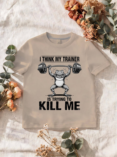 T-shirt homme humour musculation — grenouille, 100 % coton