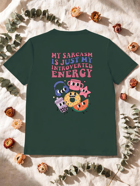 T-shirt homme introverti sarcasme — humour rétro coton