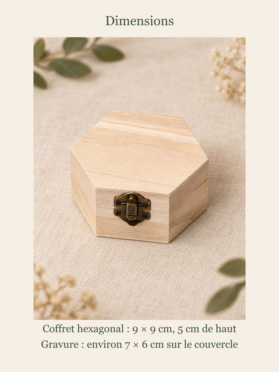 Visuel d’illustration – dimensions du coffret : 9 × 9 × 5 cm