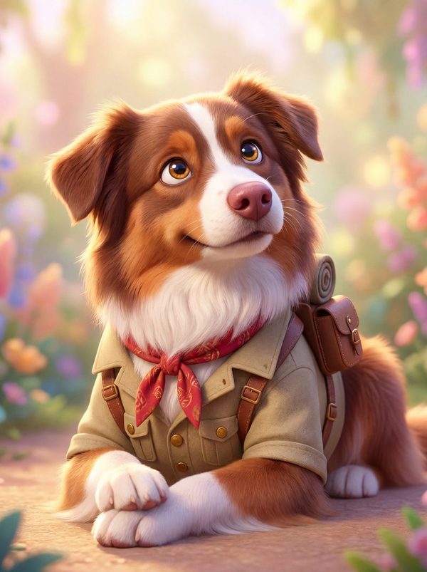 Portrait d'animal style Cartoon — couleurs vives