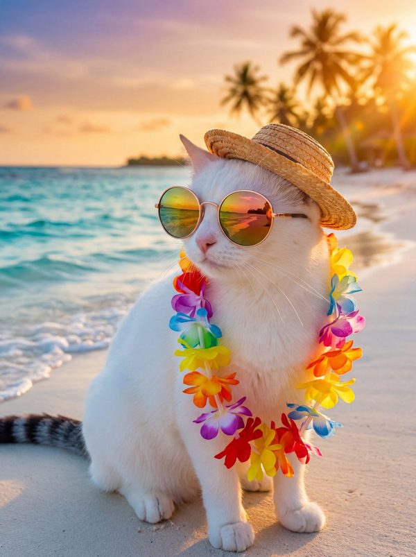 Portrait d'animal style Influenceur en vacances