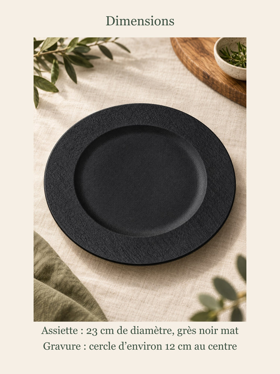 Visuel d’illustration – dimensions de l’assiette : 23 cm